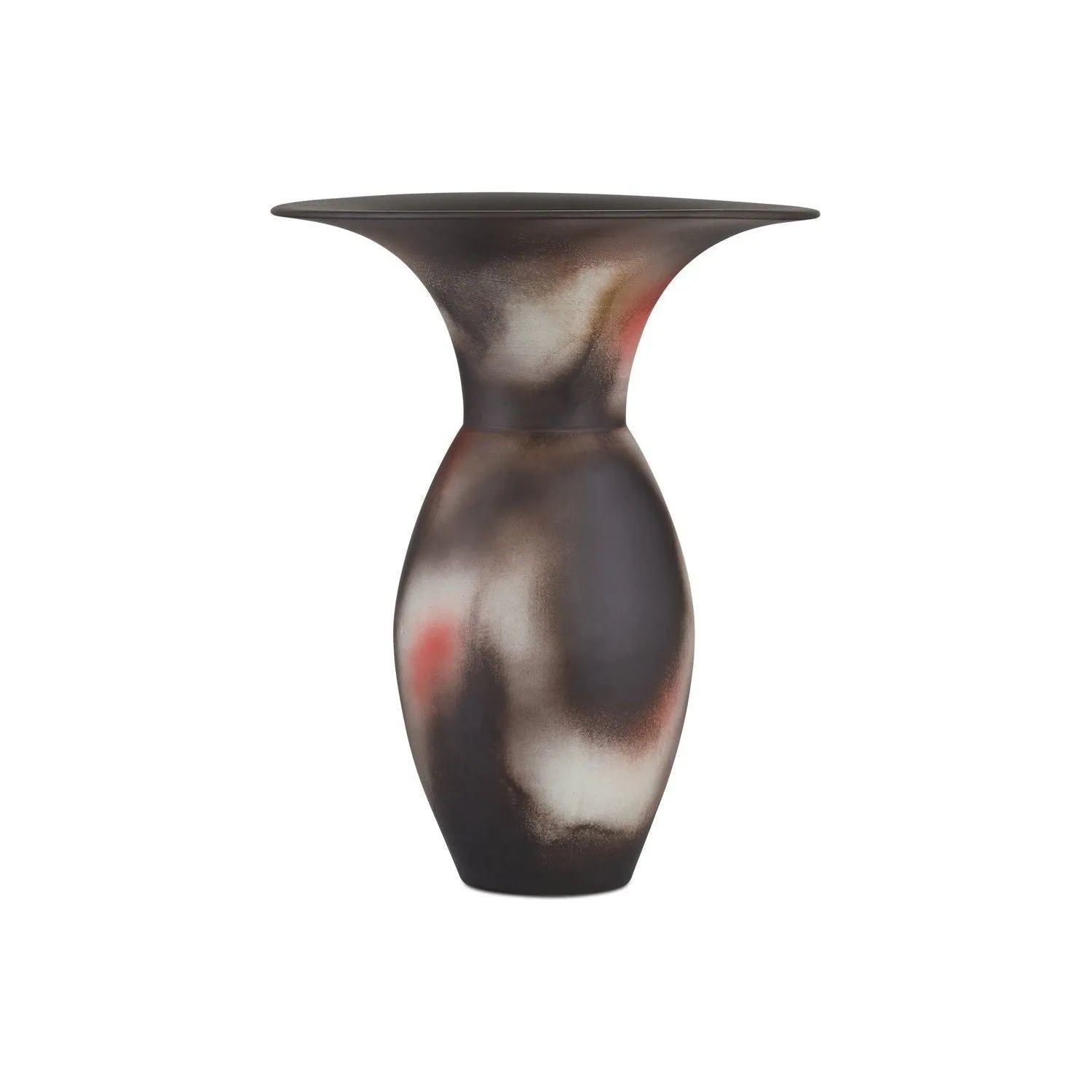 Currey and Company - 1200-0927 - Vase - Celestial - Black / White / Pale Green / Pale Red