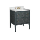 Currey and Company 3800-0009 Santos 28" Vanity with Rectangular Undermount Sink in Vintage Navy/Natural/White/Brushed Brass/Polished Nickel