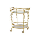 Currey and Company - 4000-0206 - Bar Cart - Fiore - Polished Brass / Clear / Natural