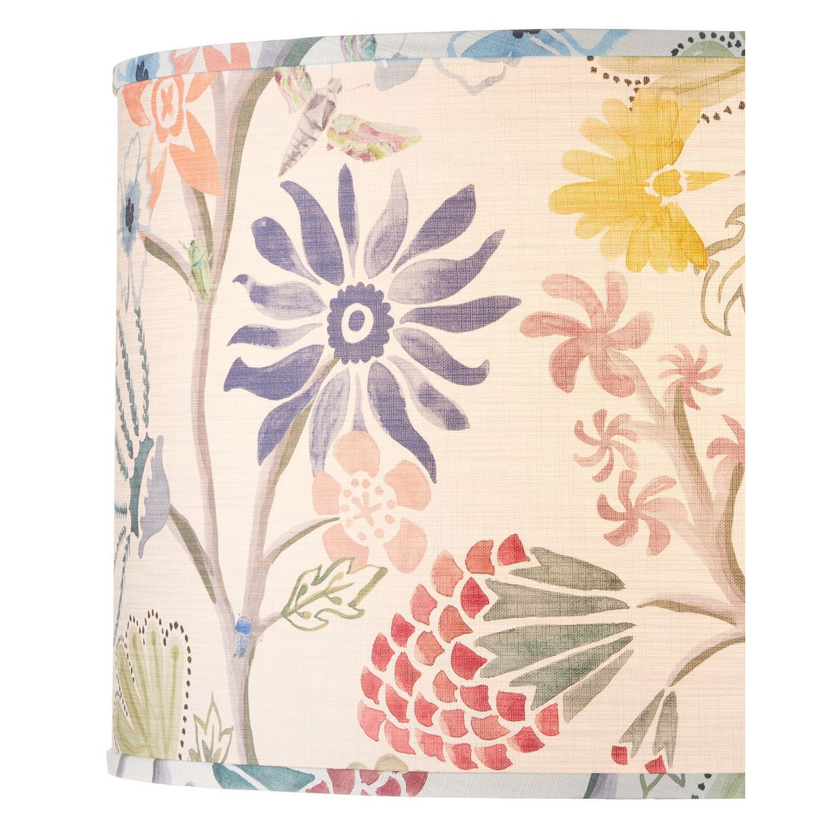 Currey and Company 0900-6010 Madeline Drum Lamp Shade in Ivory/Blue/Green/Yellow/Magenta