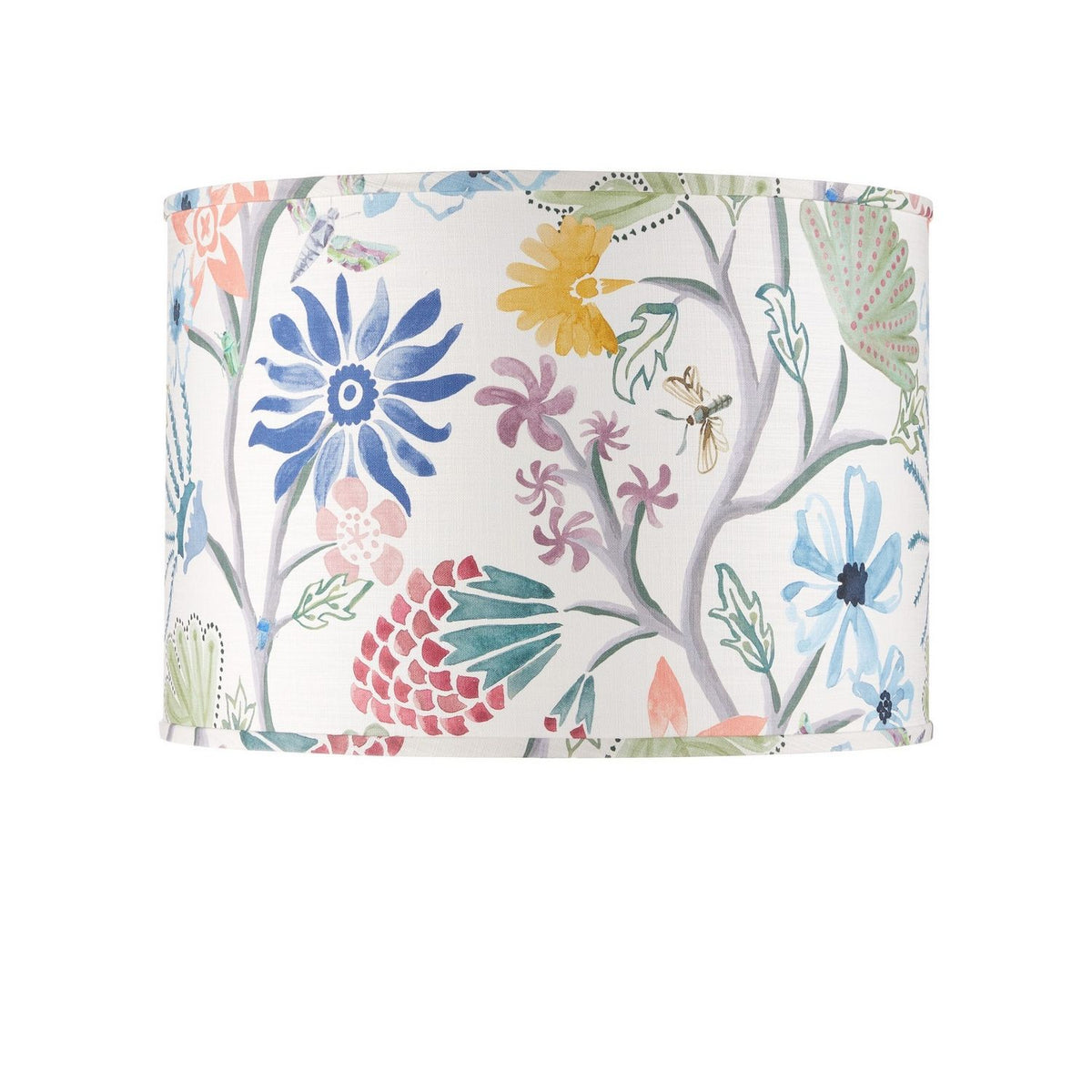 Currey and Company 0900-6010 Madeline Drum Lamp Shade in Ivory/Blue/Green/Yellow/Magenta