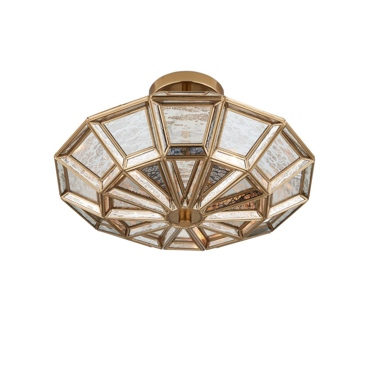 Currey and Company 9000-1362 Valentina Semi-Flush Mount in Antique Brass/Antique Silver