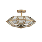 Currey and Company 9000-1362 Valentina Semi-Flush Mount in Antique Brass/Antique Silver
