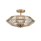 Currey and Company 9000-1362 Valentina Semi-Flush Mount in Antique Brass/Antique Silver
