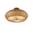 Currey and Company 9000-1347 Antibes Semi-Flush Mount in Natural/Khaki/White