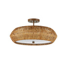 Currey and Company 9000-1347 Antibes Semi-Flush Mount in Natural/Khaki/White
