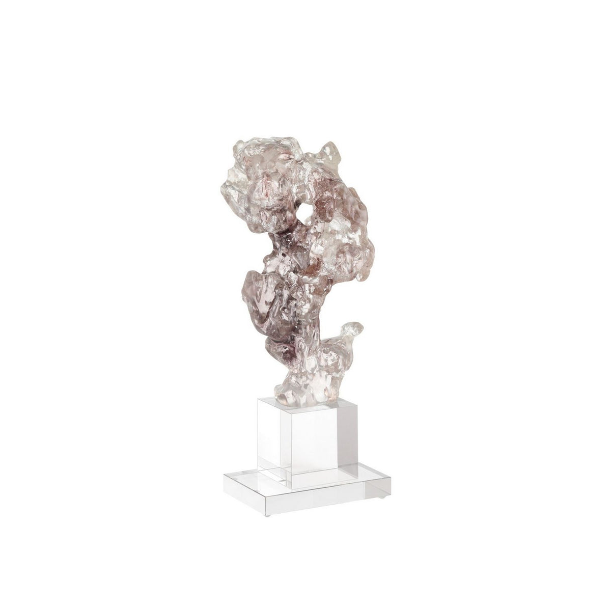 Currey and Company 1200-0974 Faux Rock Crystal Sculpture in Purple Pink/Clear