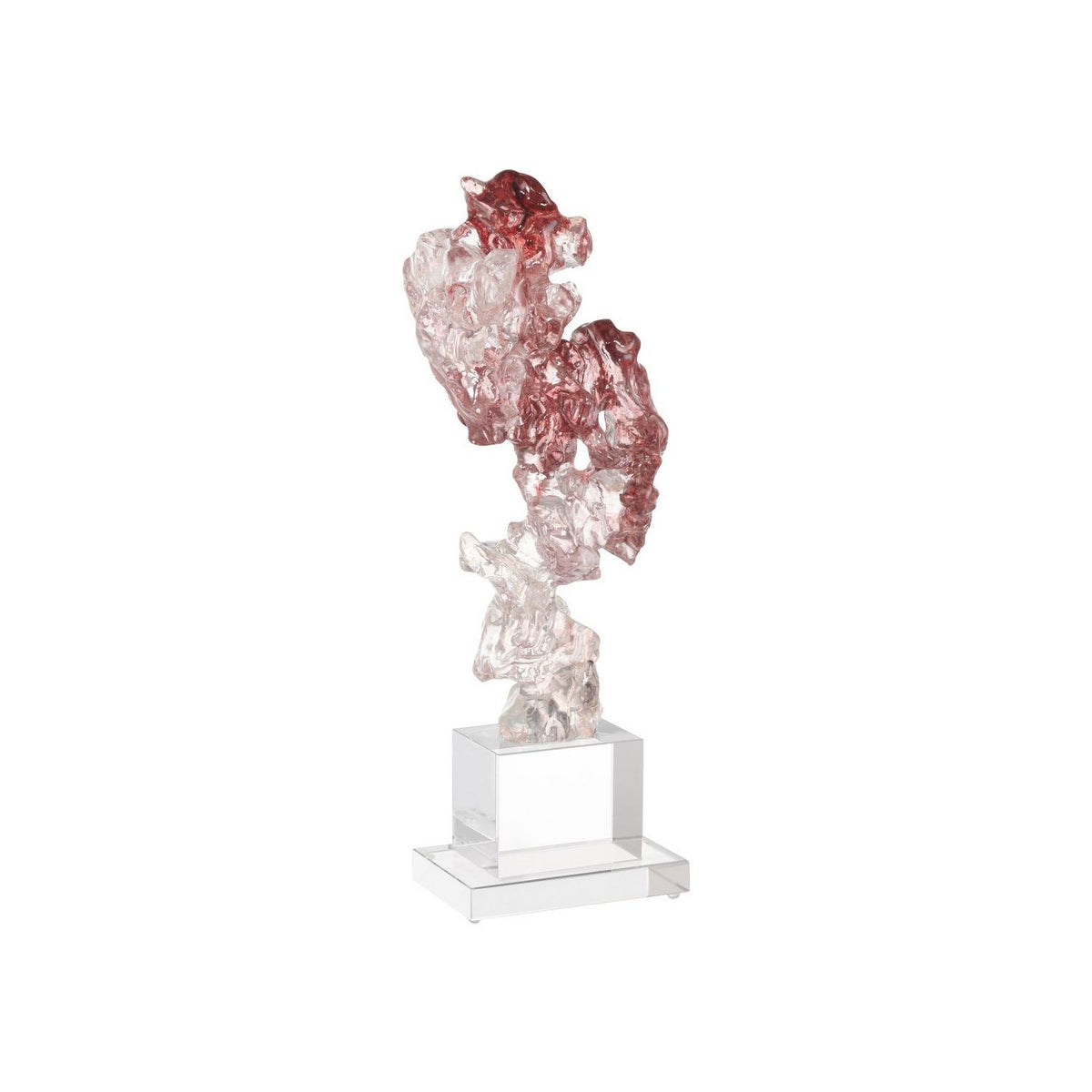 Currey and Company 1200-0975 Faux Rock Crystal Sculpture in Purple Pink/Clear