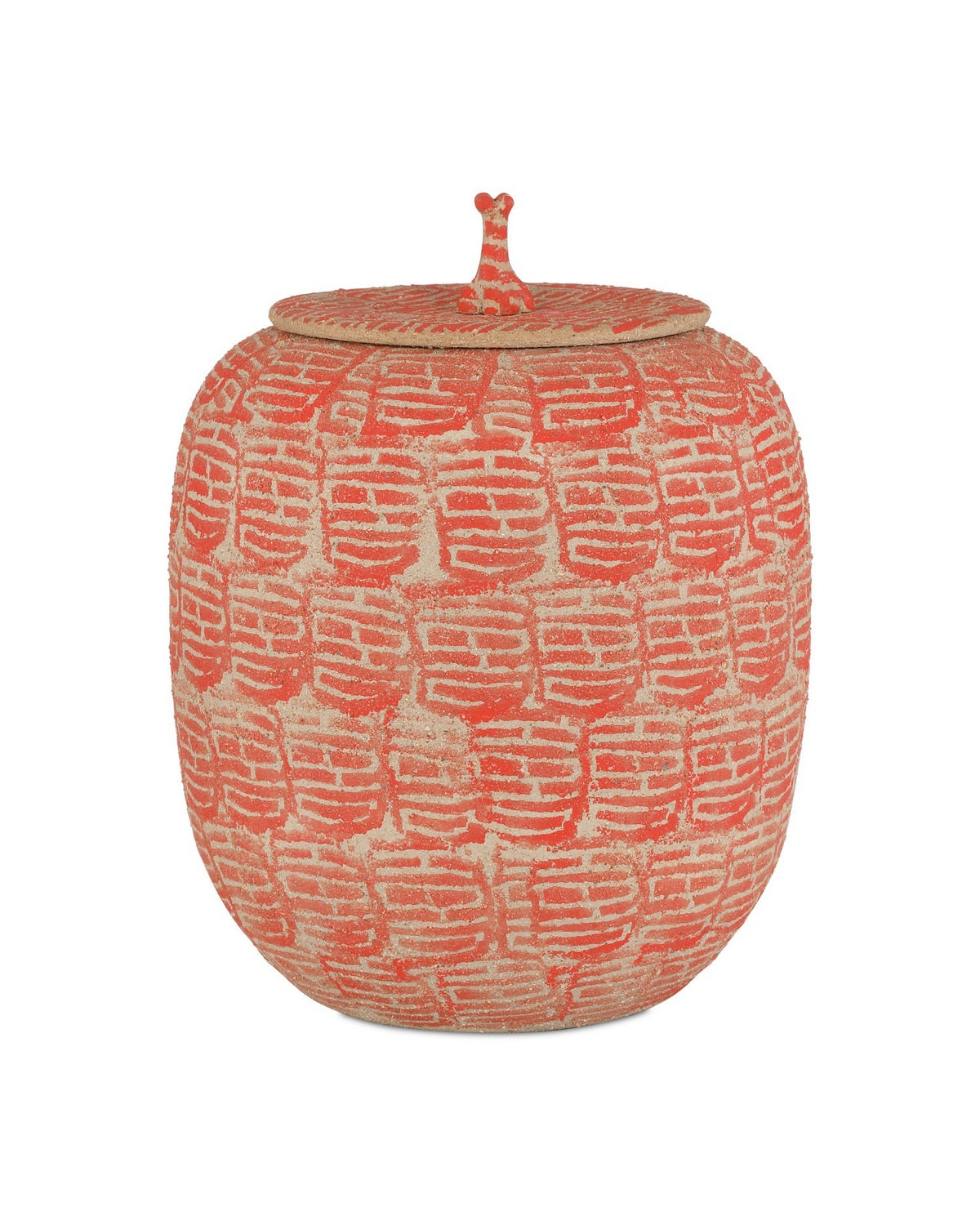Currey and Company 1200-0979 Happiness Preserve Jar in Red/Beige