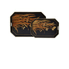 Currey and Company 1200-1063 Glasshouse Tole Tray Set of 2 in Black/Gold
