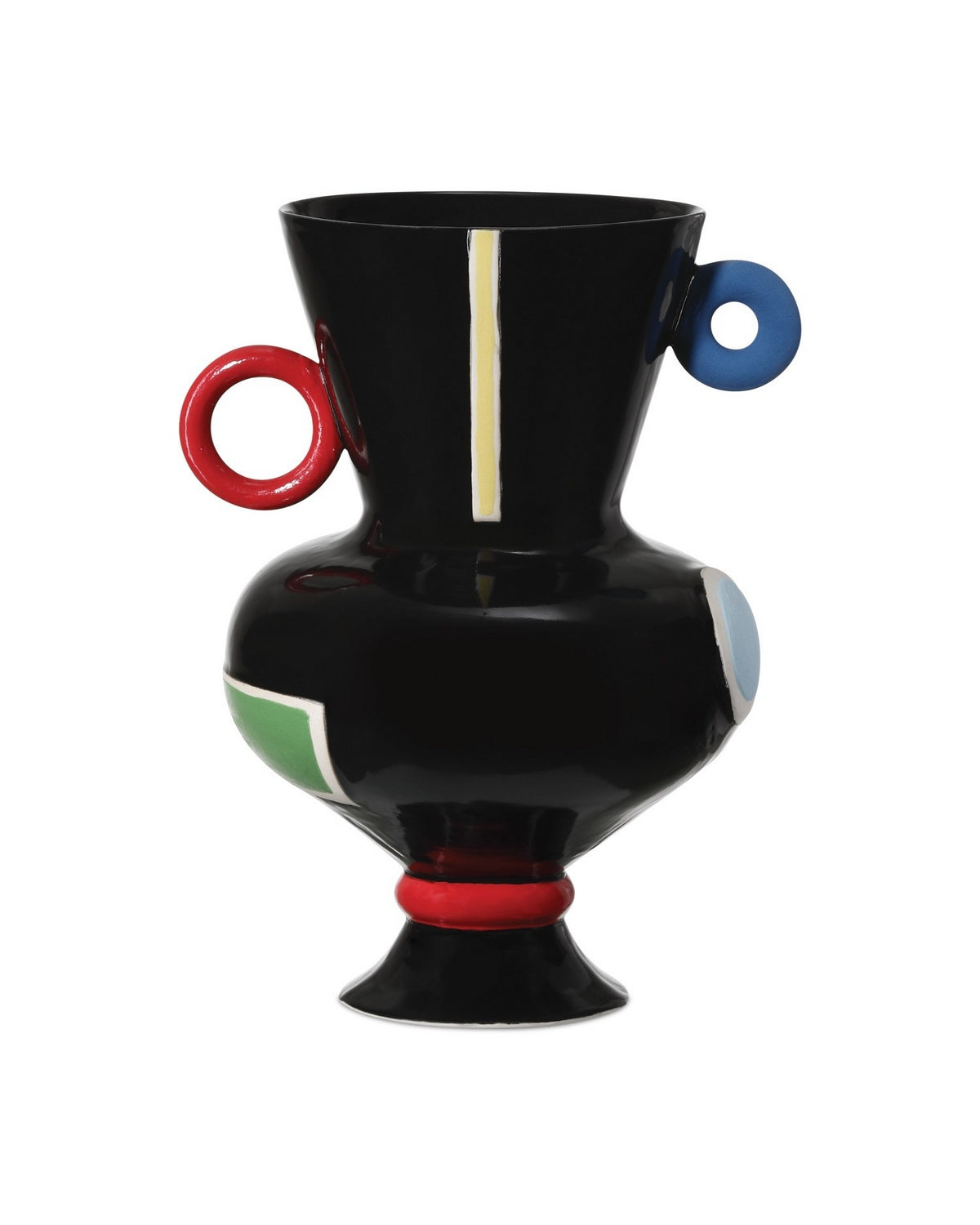 Currey and Company 1200-1091 Fauvist Vase in Black/Green/Red/Yellow/Orange