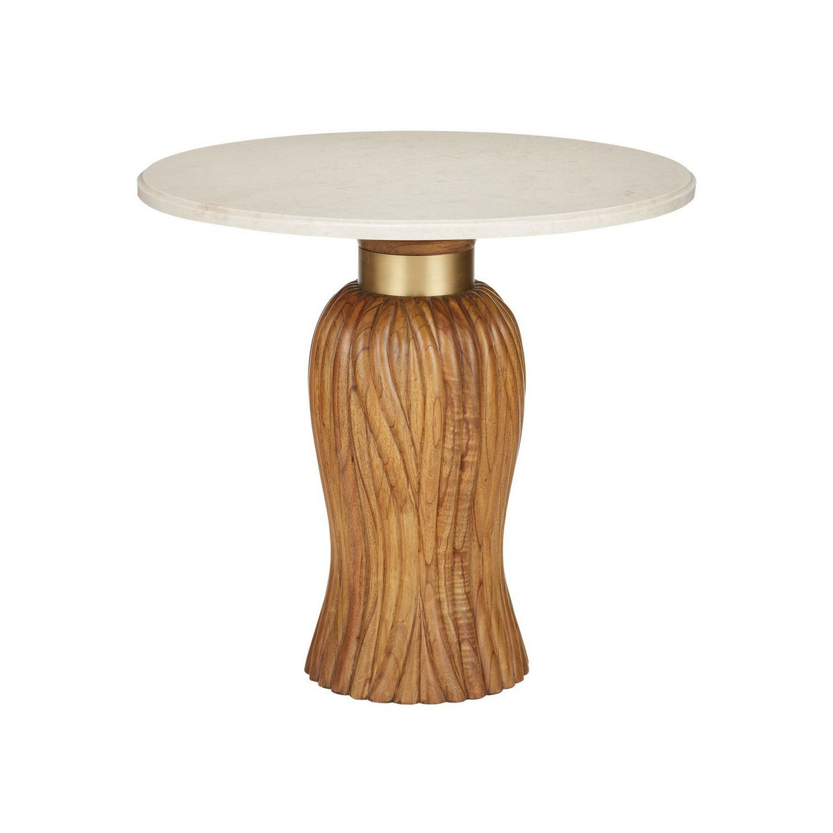 Currey and Company 3000-0335 Tassel Entry Table in Morel Brown/Natural/Brushed Brass