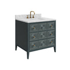 Currey and Company 3800-0019 Santos 36" Vanity with Rectangular Undermount Sink in Vintage Navy/Natural/White/Brushed Brass/Polished Nickel