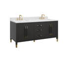 Currey and Company 3800-0021 Verona 72" Vanity with Rectangular Undermount Sink in Black/Natural/White/Champagne