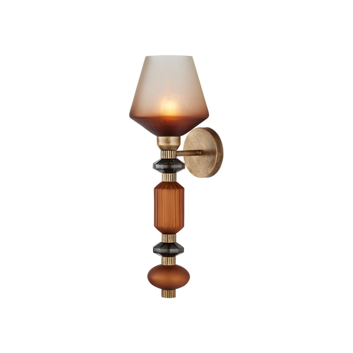 Currey and Company 5000-0295 Mandeville Wall Sconce in Butter Rum Sandbar/Matte Ombre/Deep Gray/Antique Gold