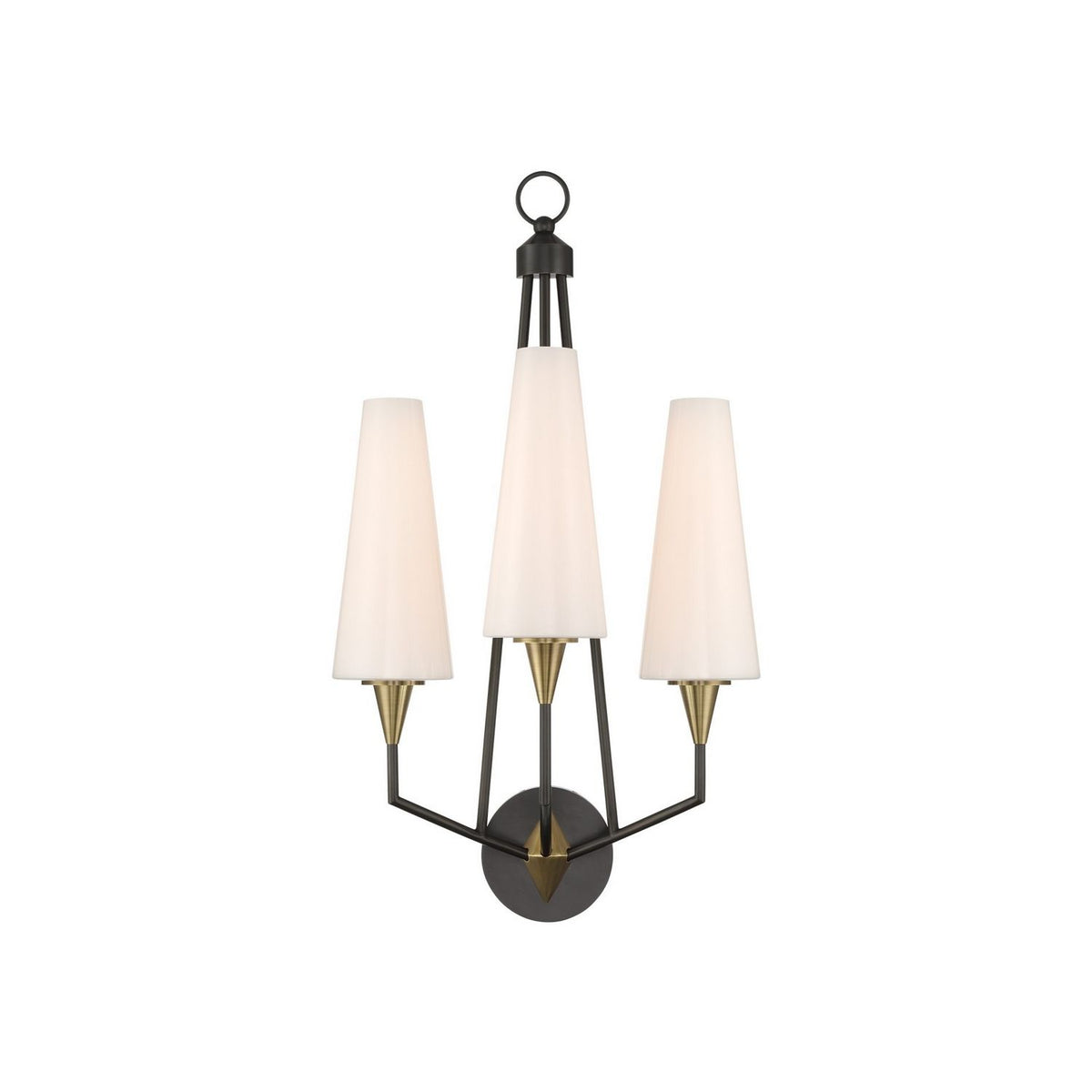 Currey and Company 5000-0303 Hennin Wall Sconce in Polished Antique Brass/Oil Rubbed Bronze