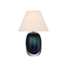 Currey and Company 6700-0019 Danza Cordless Table Lamp in Blue/Clear/Polished Nickel
