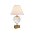Currey and Company 6700-0022 Meandro Cordless Table Lamp in White/Antique Brass
