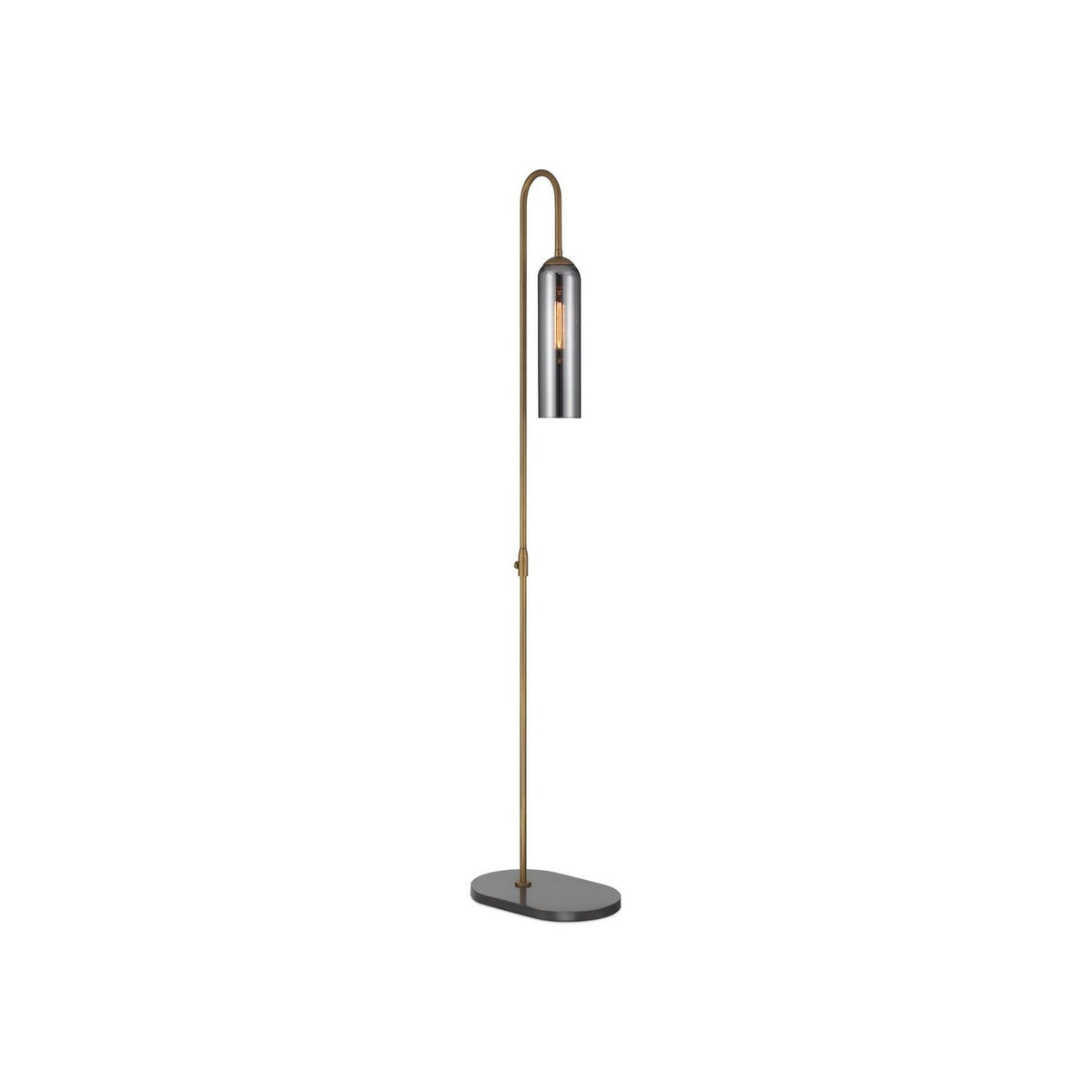 Currey and Company 8000-0170 Severn Floor Lamp in Antique Brass/Oil Rubbed Bronze/Smoke
