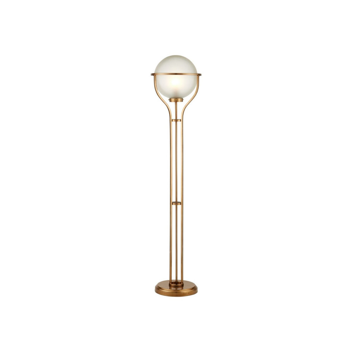 Currey and Company 8000-0182 Metropolis Floor Lamp in Metallic Champagne/Frosted