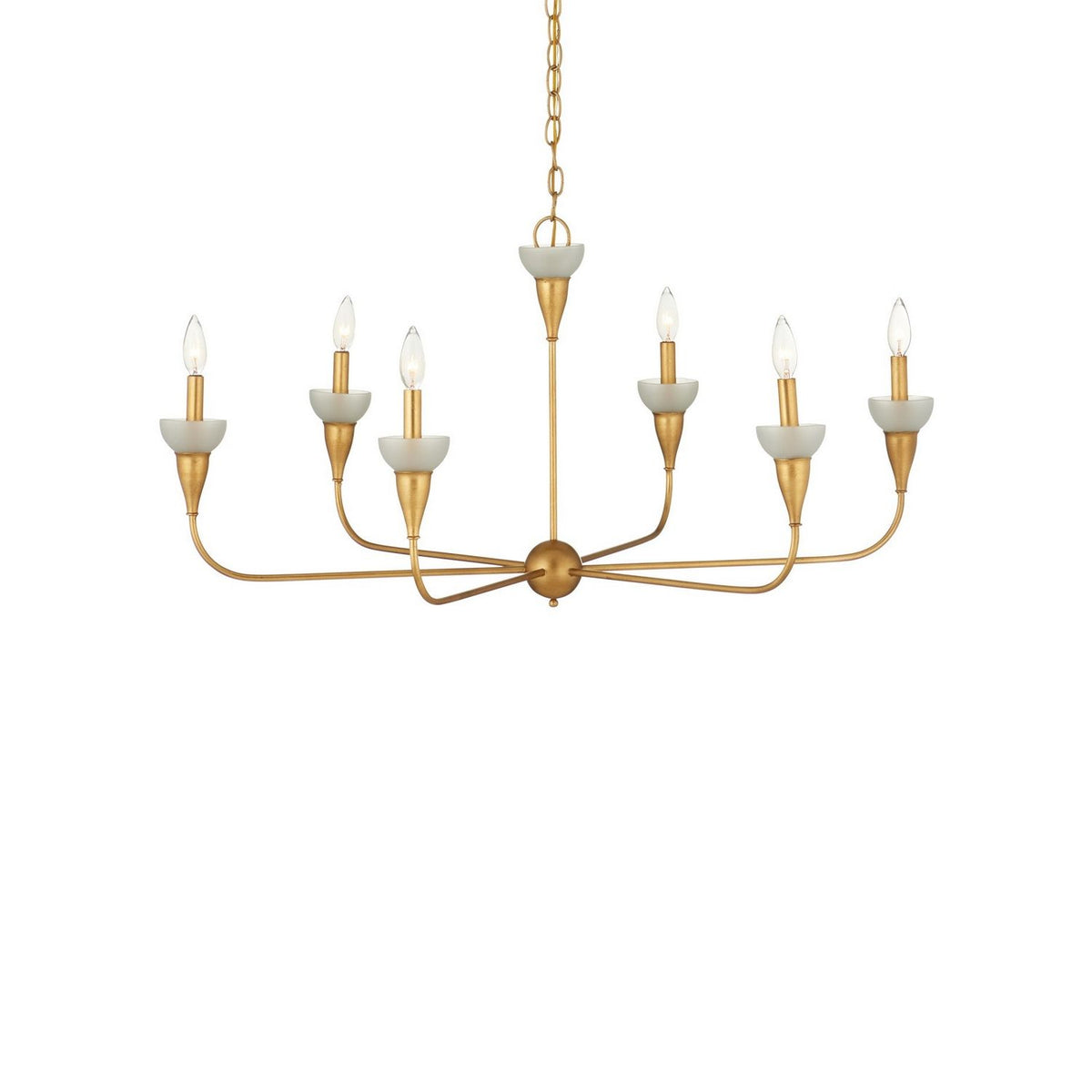 Currey and Company 9000-1328 Aurelia Frost Chandelier in Contemporary Gold Leaf/Contemporary Gold/Frosted
