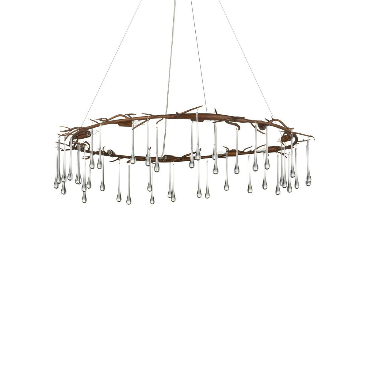 Currey and Company 9000-1333 Morning Grove Chandelier in Rhine Gold/Clear
