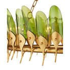 Currey and Company 9000-1337 Selavy Chandelier in Green/Contemporary Gold Leaf/Contemporary Gold
