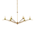 Currey and Company 9000-1338 Flannery Chandelier in Contemporary Gold Leaf/Contemporary Gold/Green