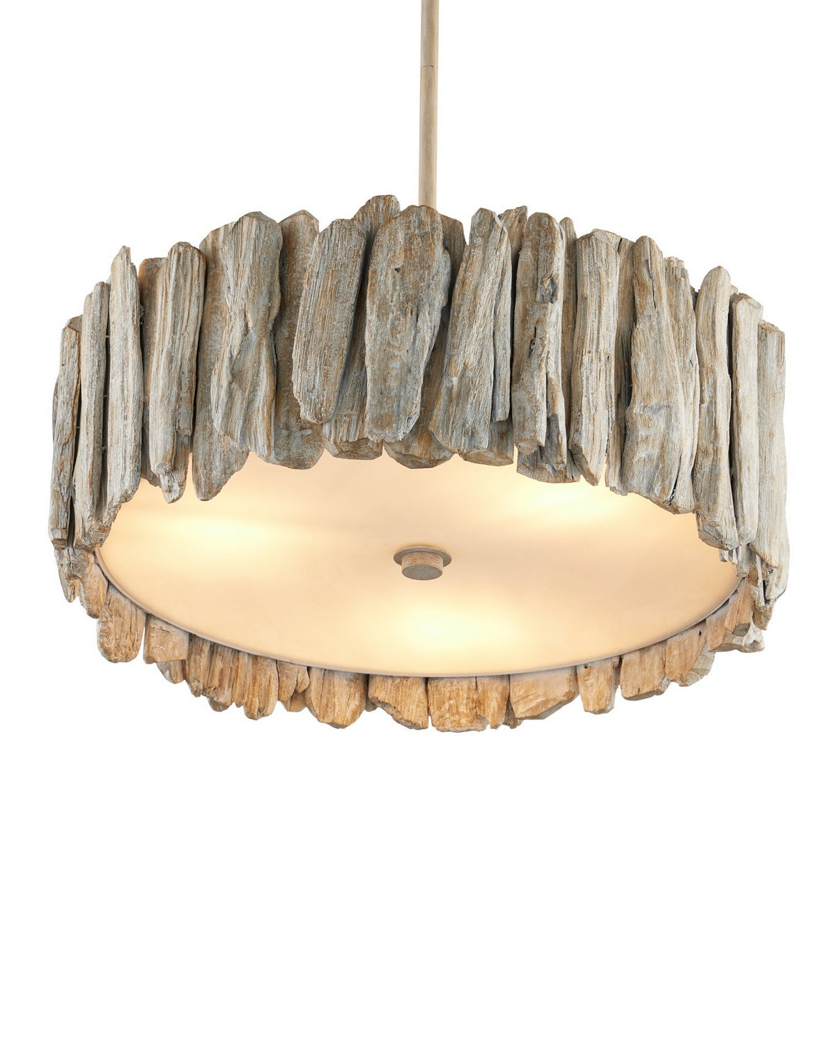 Currey and Company 9000-1342 Driftwood Semi-Flush Mount in Whitewash/White
