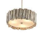 Currey and Company 9000-1342 Driftwood Semi-Flush Mount in Whitewash/White