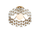 Currey and Company 9000-1345 Spring Flower Semi-Flush Mount in Frosted/Glossy White/Brass