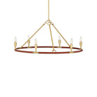 Currey and Company 9000-1351 Ellerston Chandelier in Saddle Brown/Brushed Brass