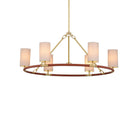 Currey and Company 9000-1351 Ellerston Chandelier in Saddle Brown/Brushed Brass