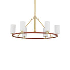 Currey and Company 9000-1351 Ellerston Chandelier in Saddle Brown/Brushed Brass