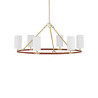Currey and Company 9000-1351 Ellerston Chandelier in Saddle Brown/Brushed Brass