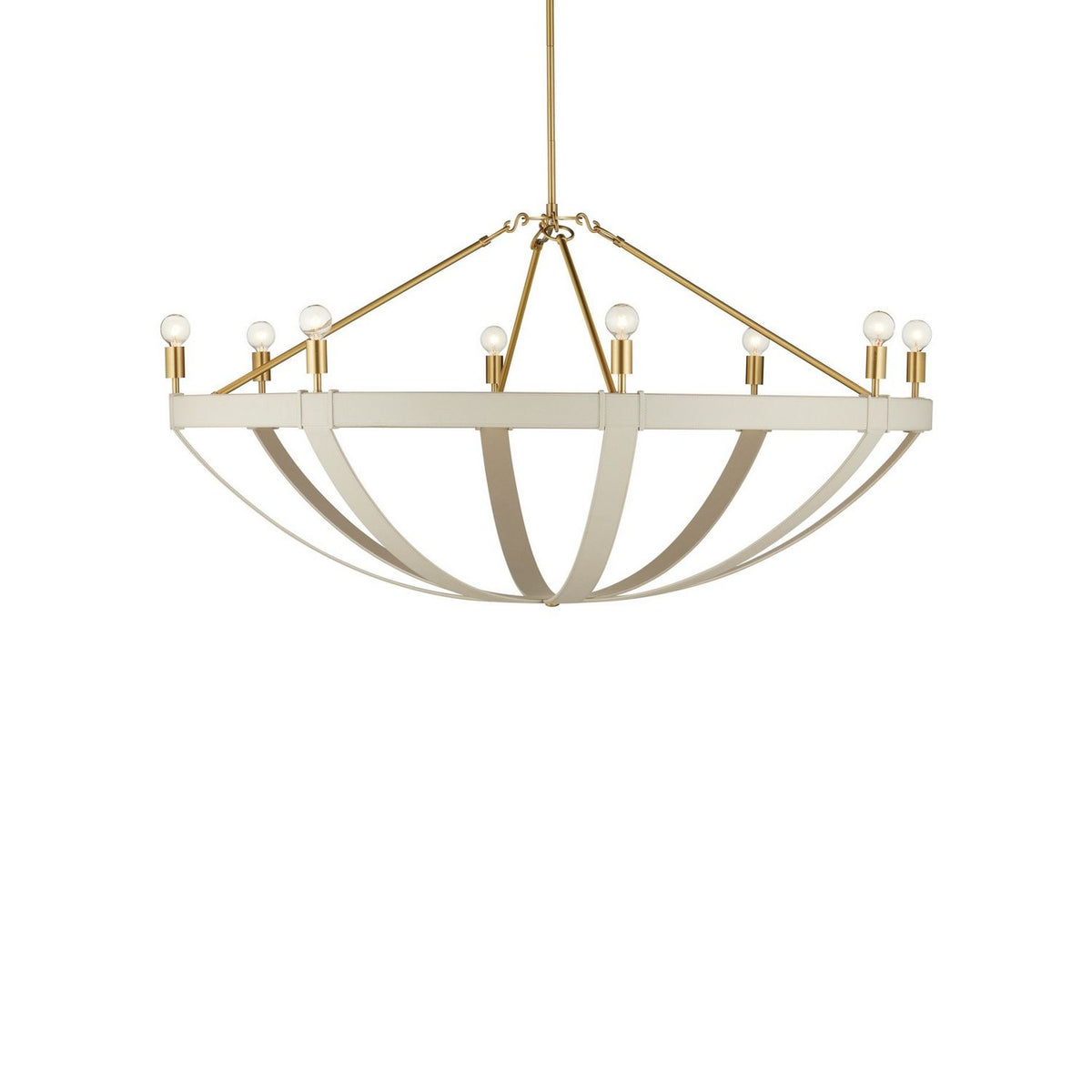 Currey and Company 9000-1352 Barrington Chandelier in Cream/Brushed Brass