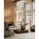 Currey and Company 9000-1352 Barrington Chandelier in Cream/Brushed Brass