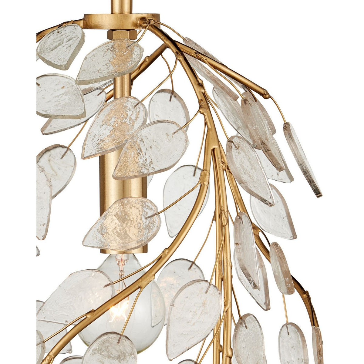 Currey and Company 9000-1354 Banyan Pendant in Antique Brass/Clear