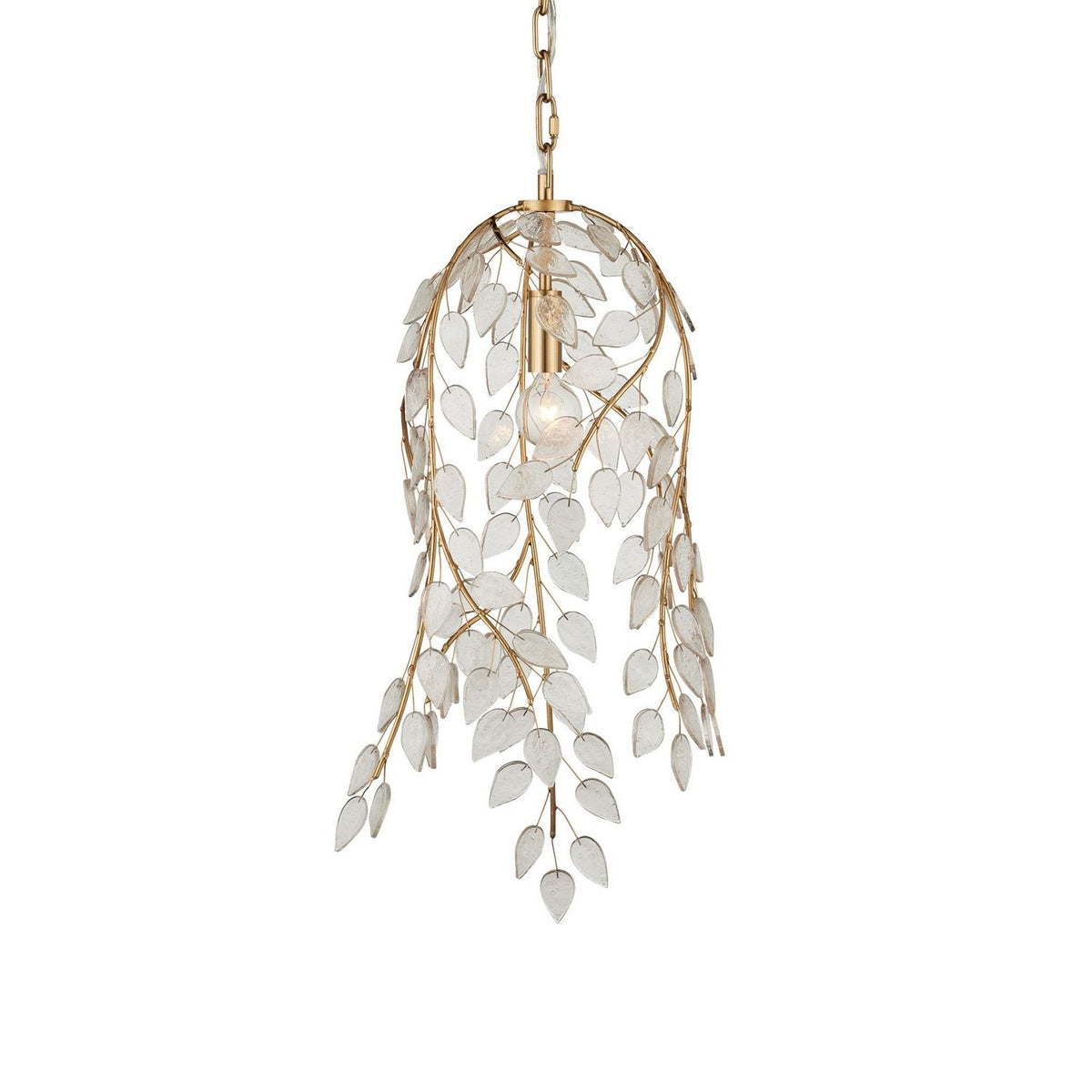 Currey and Company 9000-1354 Banyan Pendant in Antique Brass/Clear