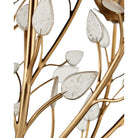 Currey and Company 9000-1358 Star Magnolia Chandelier in Antique Brass/White/Clear