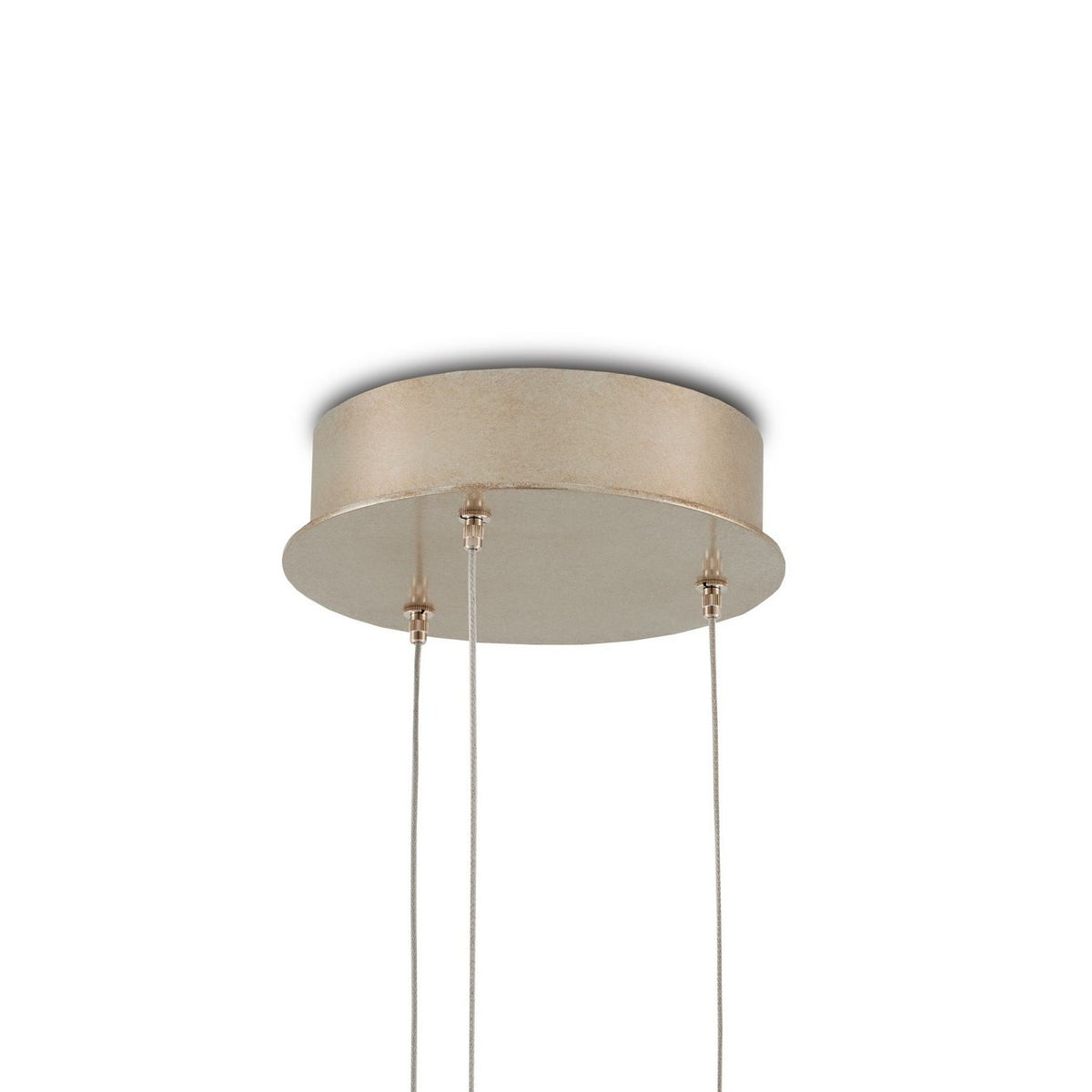 Currey and Company 9000-1380 Cannula 3-Light Round Multi-Drop Pendant in Vintage Brass/White/Silver