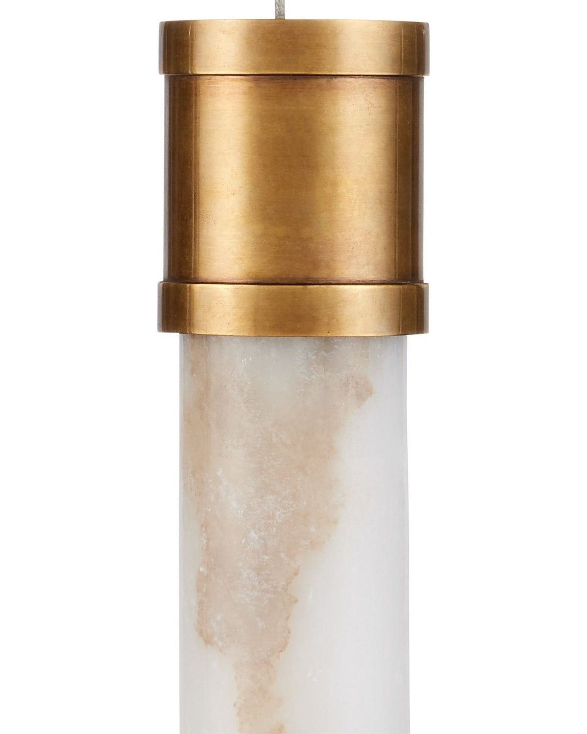 Currey and Company 9000-1386 Cannula Linear Multi-Drop Pendant in Vintage Brass/White/Silver