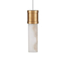 Currey and Company 9000-1386 Cannula Linear Multi-Drop Pendant in Vintage Brass/White/Silver