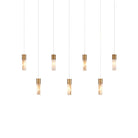 Currey and Company 9000-1386 Cannula Linear Multi-Drop Pendant in Vintage Brass/White/Silver