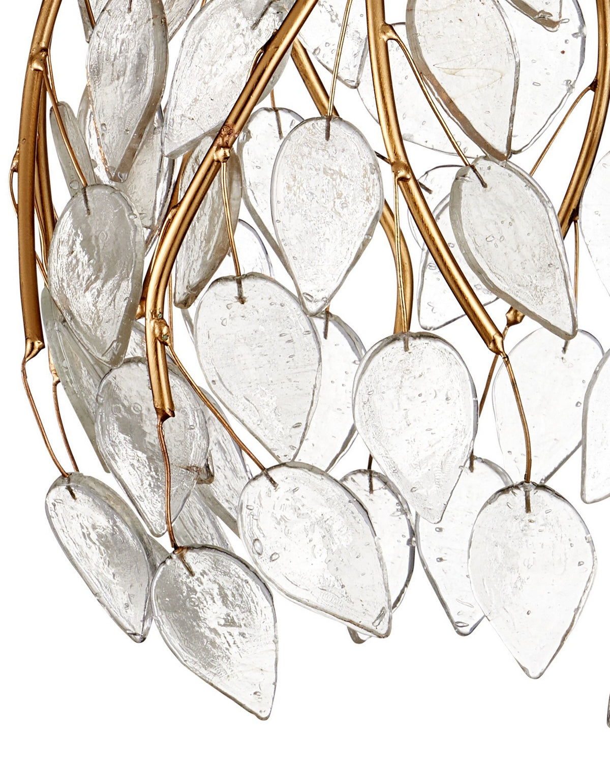 Currey and Company 9000-1388 Banyan 3-Light Round Multi-Drop Pendant in Antique Brass/Clear/Silver