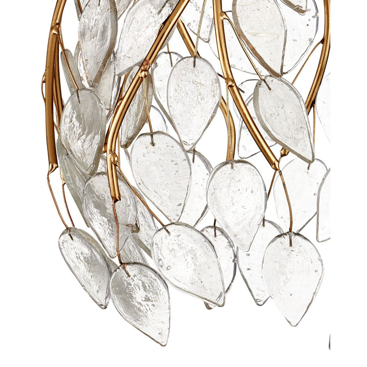 Currey and Company 9000-1390 Banyan Pendant in Antique Brass/Clear/Silver