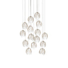 Currey and Company 9000-1390 Banyan Pendant in Antique Brass/Clear/Silver