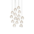 Currey and Company 9000-1390 Banyan Pendant in Antique Brass/Clear/Silver