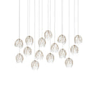 Currey and Company 9000-1391 Banyan Linear Multi-Drop Pendant in Antique Brass/Clear/Silver