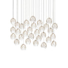 Currey and Company 9000-1392 Banyan Linear Multi-Drop Pendant in Antique Brass/Clear/Silver
